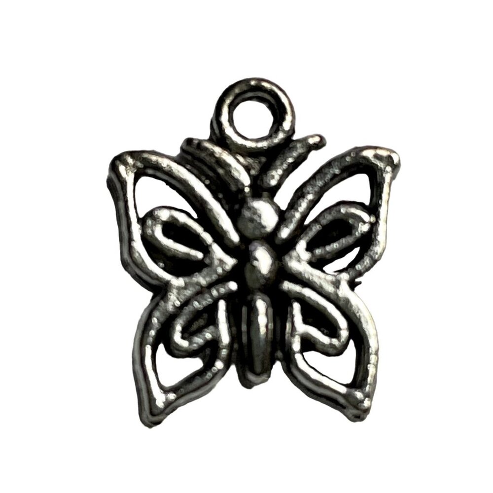 Butterfly Pendant Silver Tone Charm Bracelet Necklace Jewelry Craft Dangle g u